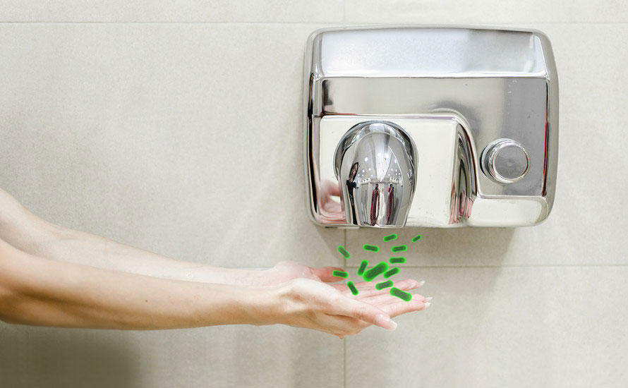 Segundo estudos, secadoras de mãos podem transmitir bactérias