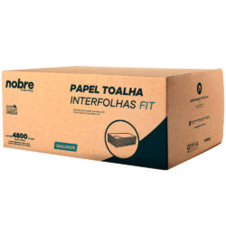 Papel toalha interfolha c/4800fls. 20x23cm. 2D. (celulose virgem)  Fit - Nobre