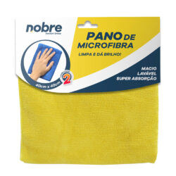 Pano de Microfibra - 40x40cm - Amarelo - c/ 2unid. - Nobre
