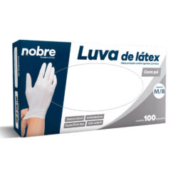 Luva Látex c/ Pó - Proteção Contra Agentes Quím. - M - c/100unid. - Nobre