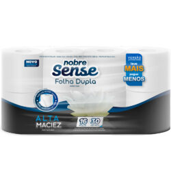 Papel higiênico 10cm x30m.(promocional fardo c/16un celulose virgem/f.dupla) – Nobre Sense