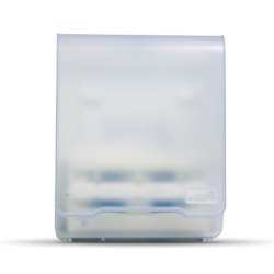 Dispenser autocortante p/ toalha bobina mecânico branco (c/ frente translucida) Brave - Nobre