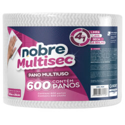 Pano multiuso Slim (rolo c/20cm x 300m picotado aprox. 50cm) branco - Nobre