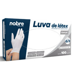 Luva Látex c/ Pó - Proteção Contra Agentes Quím. - G - c/100unid. - Nobre