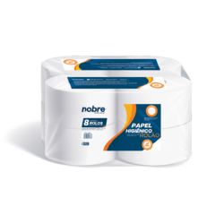 Papel higienico rolao c/8x10cm.x300m. (fardo/branco celulose virgem)BRA - Nobre