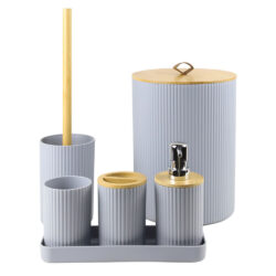 Conjunto p/ banheiro c/6pçs cinza Nature - Mood