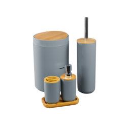 Conjunto p/ banheiro c/5pçs cinza Life - Mood