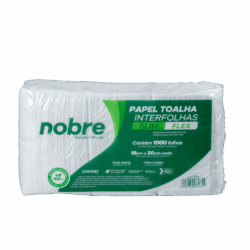 Papel toalha interfolha c/1000fls. 18x20cm. 2D. (fd. plastico) (celulose virgem) Slim flex - Nobre