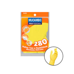 Luva de borracha forrada - Amarela - M - Soft - Mucambo