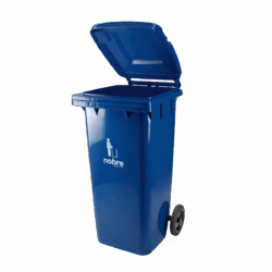Coletora Plástica c/ Rodas - 120l - Azul - Mod. Europeu - Nobre