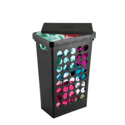 Cesto de roupas quadrado 43l preto ARTHI