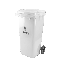 Coletora plastica 120l. c/rodas (mod. europeu) branca  Nobre