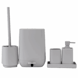 Conjunto p/ banheiro c/5pçs cinza Square - Mood