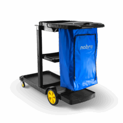 Carro funcional preto alta capacidade (c/tampa e bolsa de vinil azul) - Nobre