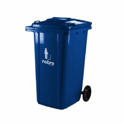 Coletora Plástica c/ Rodas - 240l - Azul - Mod. Europeu - Nobre