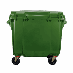 Coletora Plástica c/ Rodas - 660l - Verde - Nobre