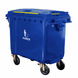 Coletora Plástica c/ Rodas - 660l - Azul - Nobre