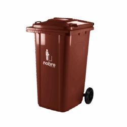 Coletora plastica 240l. c/rodas (mod. europeu) Marrom - Nobre
