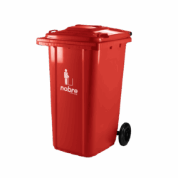 Coletora plastica 240l. c/rodas (mod. europeu) Vermelho - Nobre