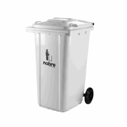 Coletora plastica 240l. c/rodas (mod. europeu) Branca- Nobre