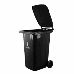 Coletora plastica 240L c/ rodas (mod. europeu) preto - Nobre