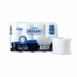 Papel higiênico 10cm x30m.(promocional fardo c/16un celulose virgem/f.dupla)  Nobre Sense