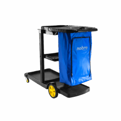 Carro funcional preto alta capacidade (c/tampa e bolsa de vinil azul) - Nobre