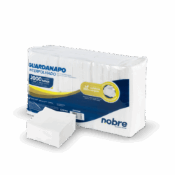 Guardanapo de papel interf. 10x20cm f. simples c/2000fls. (celulose virgem) - Nobre