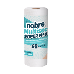 Pano wiper N50 limpeza profissional (rolo com 60 panos de 20cm x 23cm) branco - NOBRE